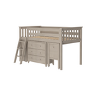 Windsor 2 - Low Loft Bed w/ Ladder, Dresser, Bookcase & Pull-out Desk - Tots to Teens Furniture