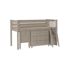 Windsor 2 - Low Loft Bed w/ Ladder, Dresser, Bookcase & Pull-out Desk - Tots to Teens Furniture