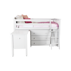 Windsor 2 - Low Loft Bed w/ Ladder, Dresser, Bookcase & Pull-out Desk - Tots to Teens Furniture