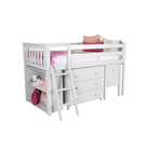 Windsor 2 - Low Loft Bed w/ Ladder, Dresser, Bookcase & Pull-out Desk - Tots to Teens Furniture