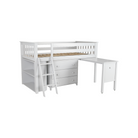 Windsor 2 - Low Loft Bed w/ Ladder, Dresser, Bookcase & Pull-out Desk - Tots to Teens Furniture