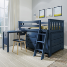 Windsor 3 - Low Loft Bed w/ Ladder, 2 Dressers & Pull-out Desk - Tots to Teens Furniture