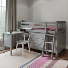 Windsor 3 - Low Loft Bed w/ Ladder, 2 Dressers & Pull-out Desk - Tots to Teens Furniture