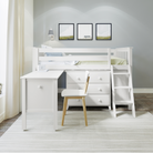 Windsor 3 - Low Loft Bed w/ Ladder, 2 Dressers & Pull-out Desk - Tots to Teens Furniture