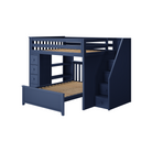 Cheltenham 1 - Full High Loft w/ Staircase, Dresser-Bookcase & Full-Size Bed - Tots to Teens Furniture
