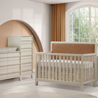Kyoto Crib with Upholstered Panel - Caramel - Tots to Teens Furniture