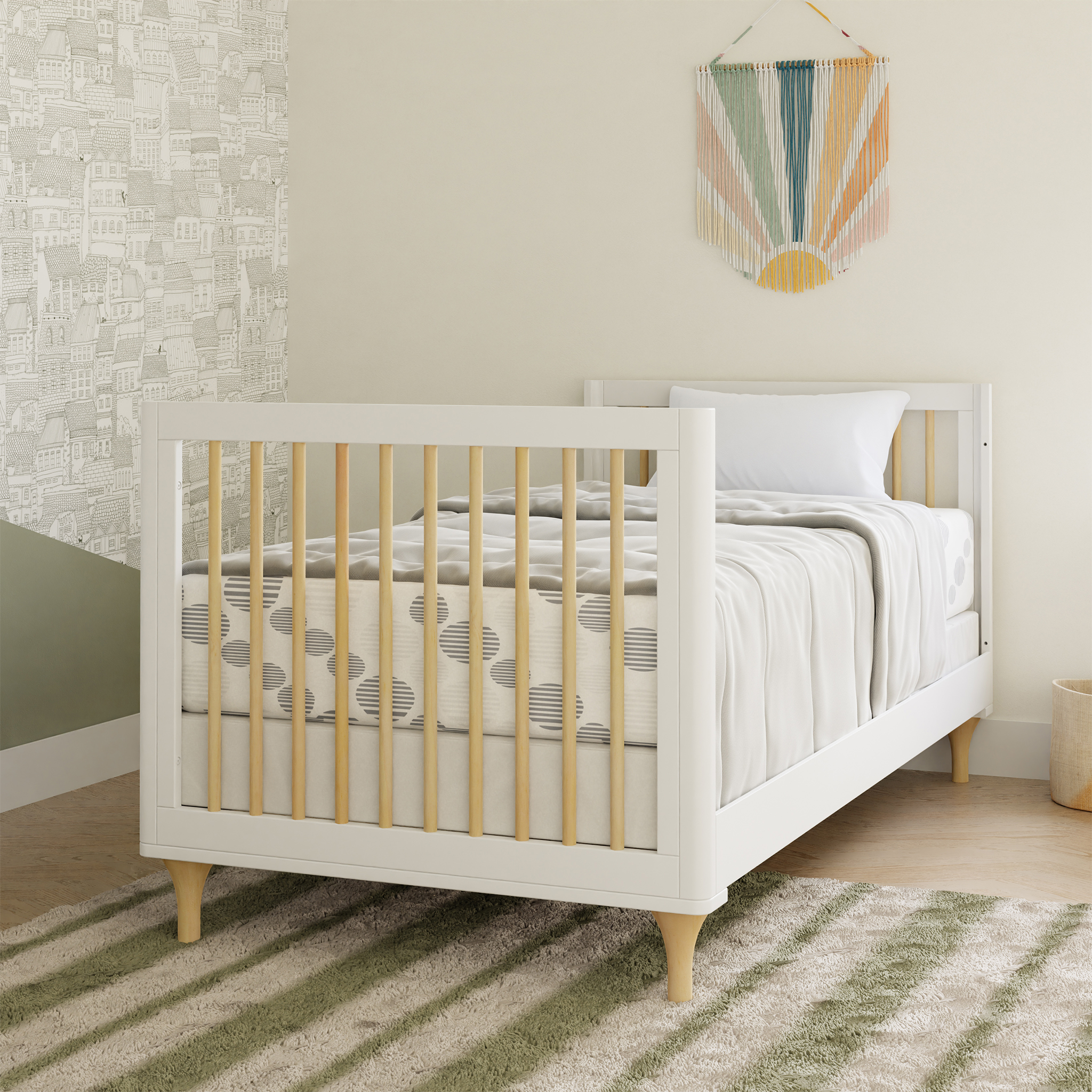 Lolly 4-in-1 Convertible Mini Crib with Toddler Conversion Kit - Tots to Teens Furniture
