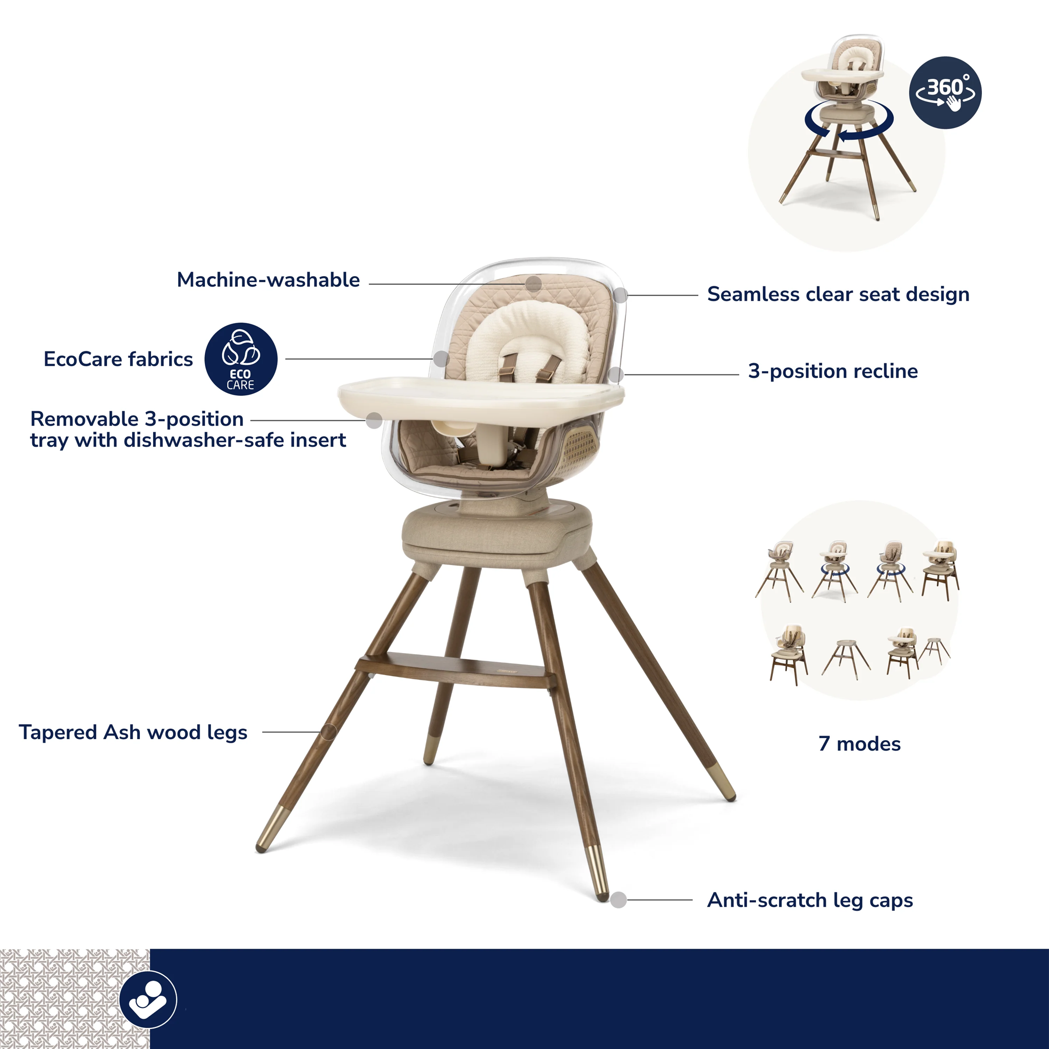 Kiskadee 360° Rotating High Chair - Tots to Teens Furniture