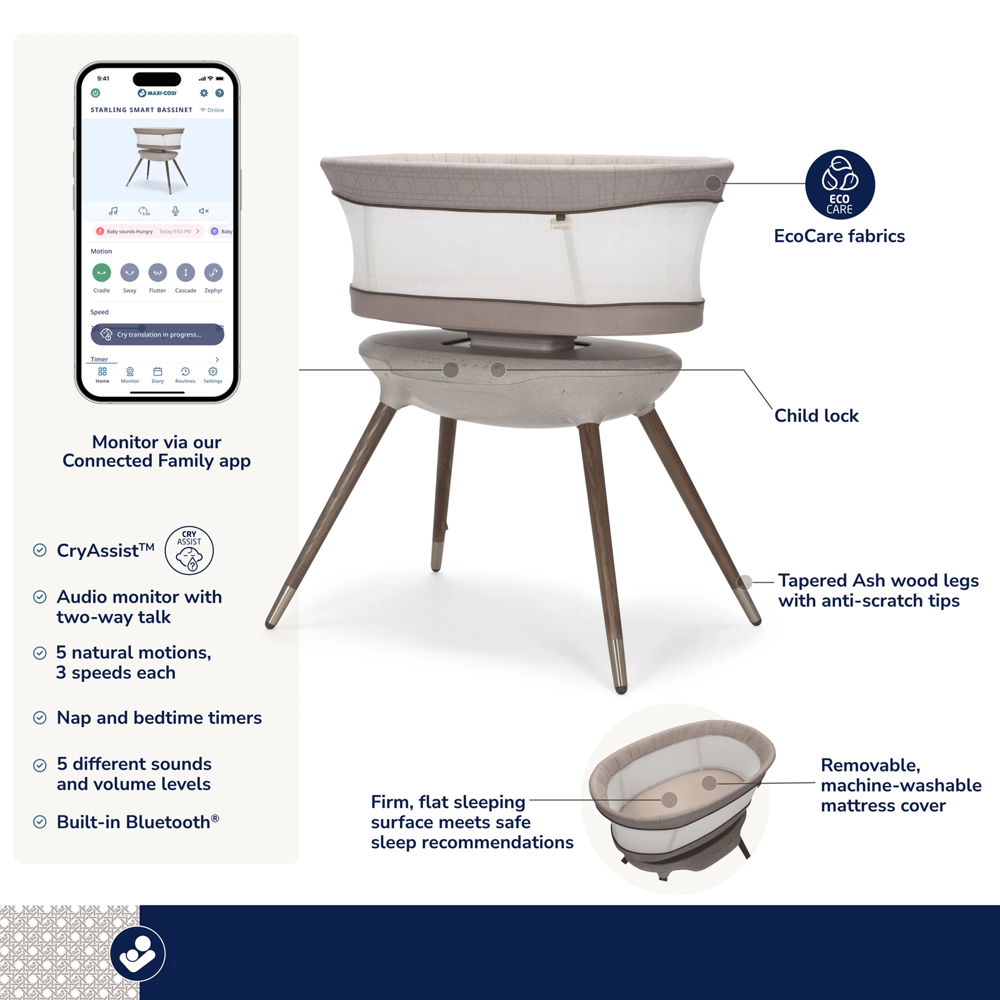 Starling Smart Bassinet - Tots to Teens Furniture