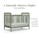 Liberty 3 in 1 Convertible Spindle Crib with Toddler Bed Conversion Kit - Tots to Teens Furniture