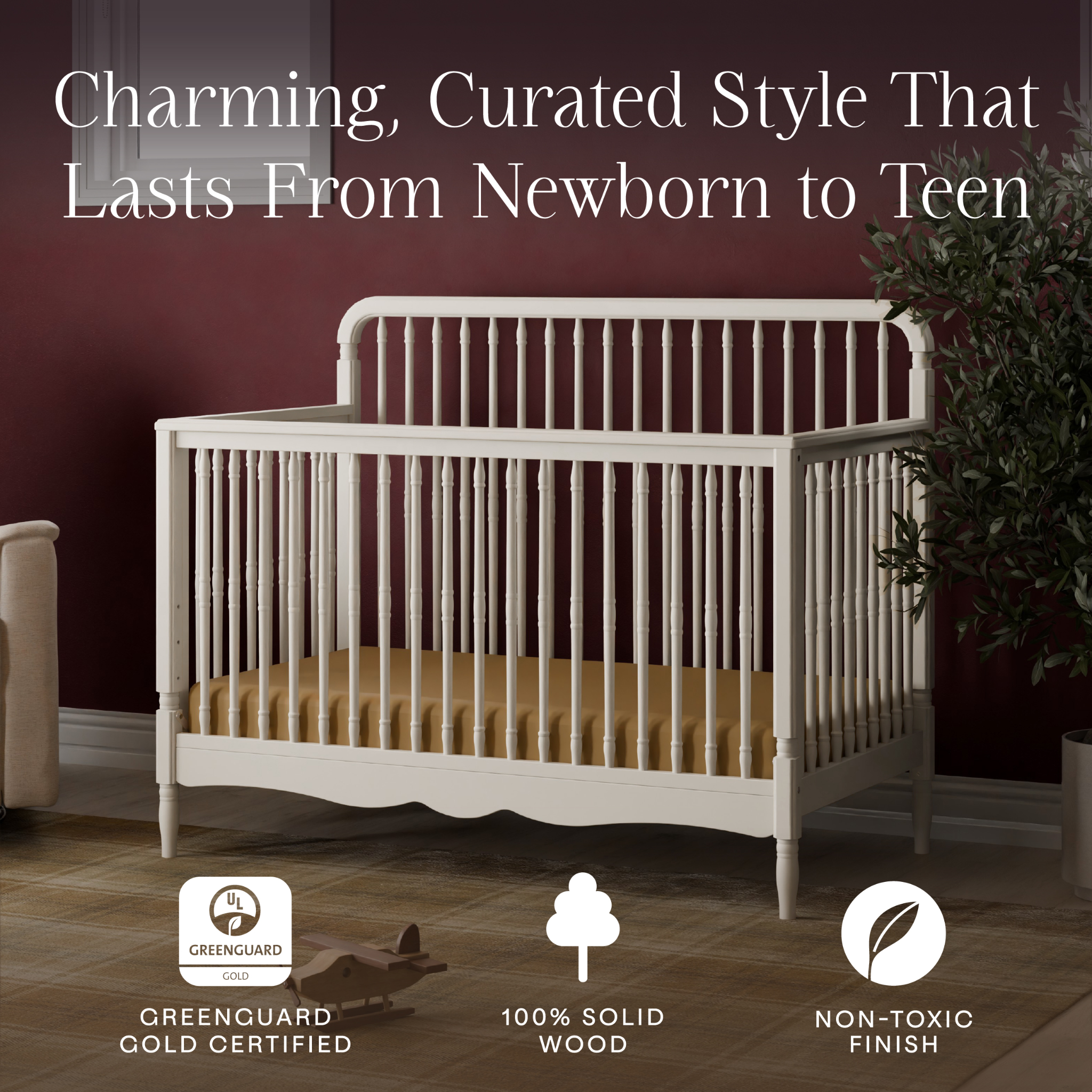Liberty 4-in-1 Convertible Spindle Crib - Tots to Teens Furniture
