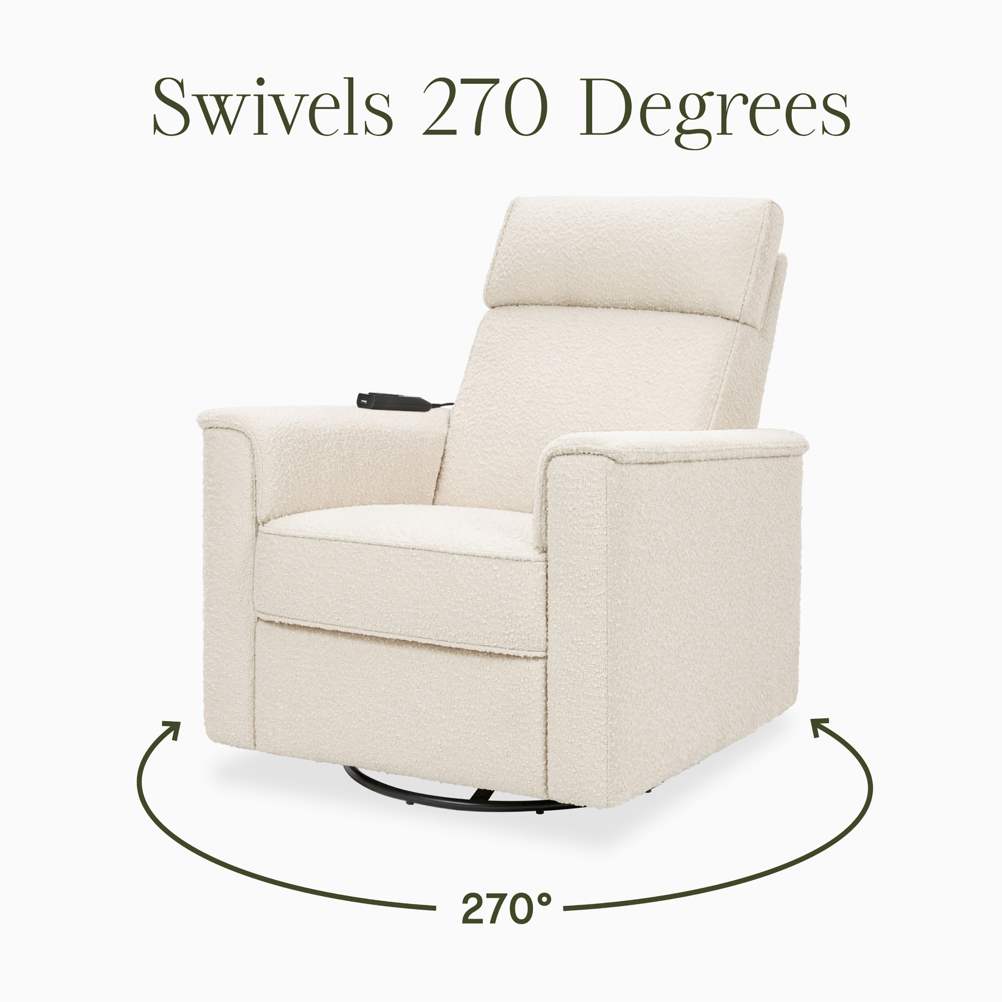 Willa Deluxe Power Recliner and Swivel Glider with Heat and Massage - Tots to Teens Furniture