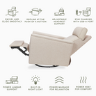 Willa Deluxe Power Recliner and Swivel Glider with Heat and Massage - Tots to Teens Furniture