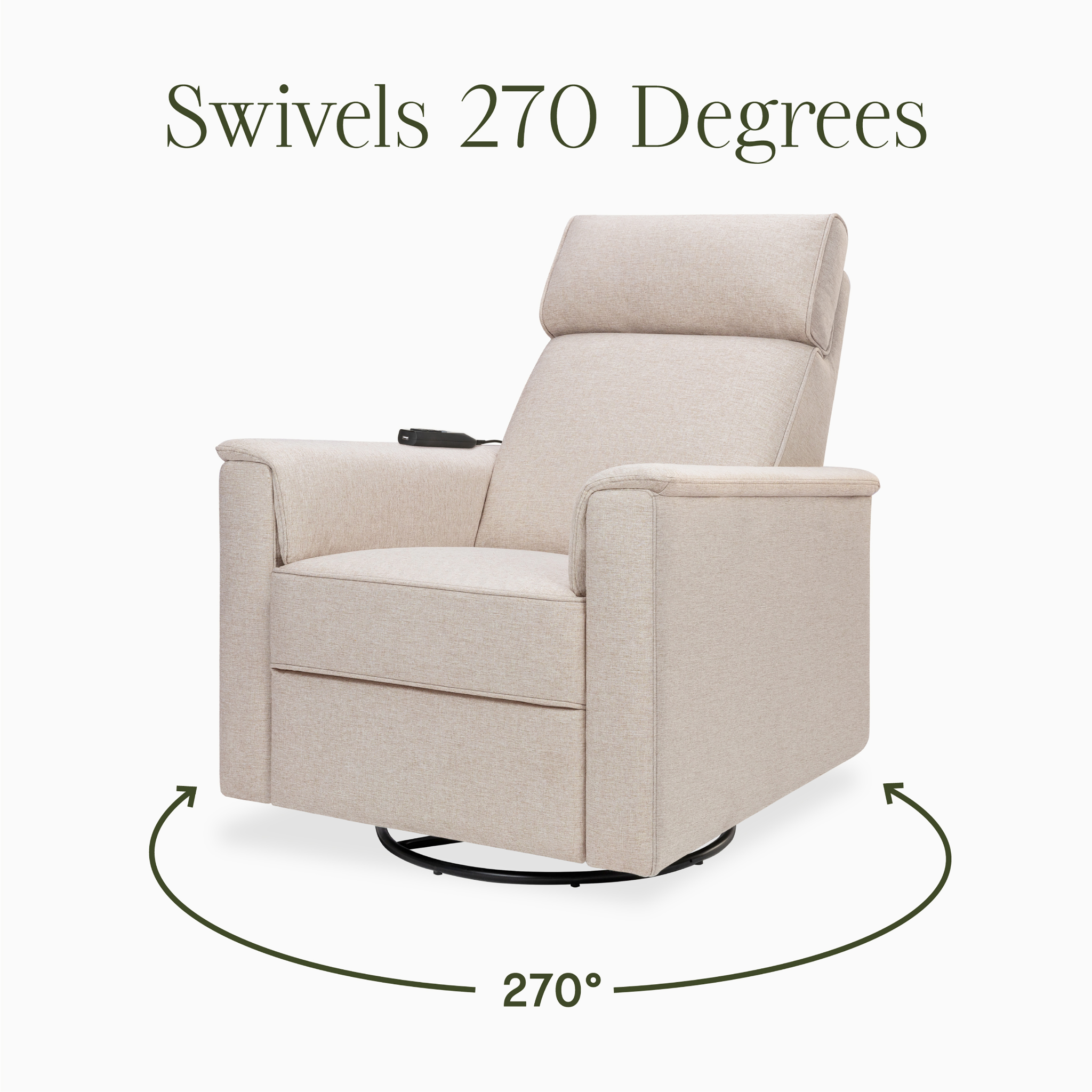 Willa Deluxe Power Recliner and Swivel Glider with Heat and Massage - Tots to Teens Furniture