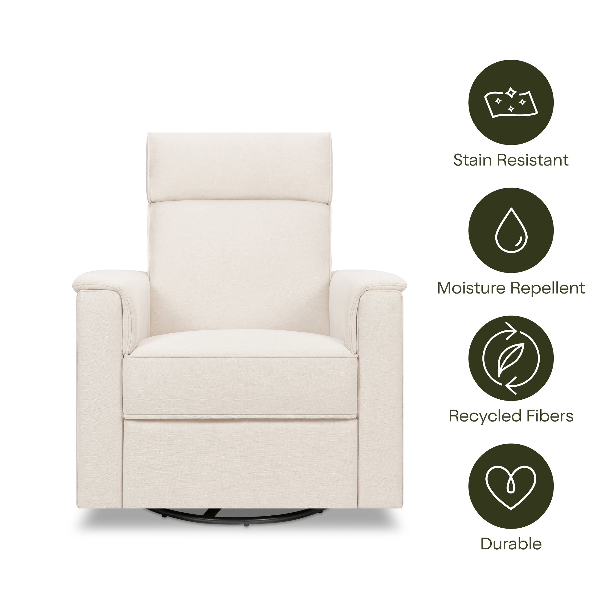 Willa Deluxe Power Recliner and Swivel Glider with Heat and Massage - Tots to Teens Furniture