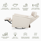 Willa Deluxe Power Recliner and Swivel Glider with Heat and Massage - Tots to Teens Furniture