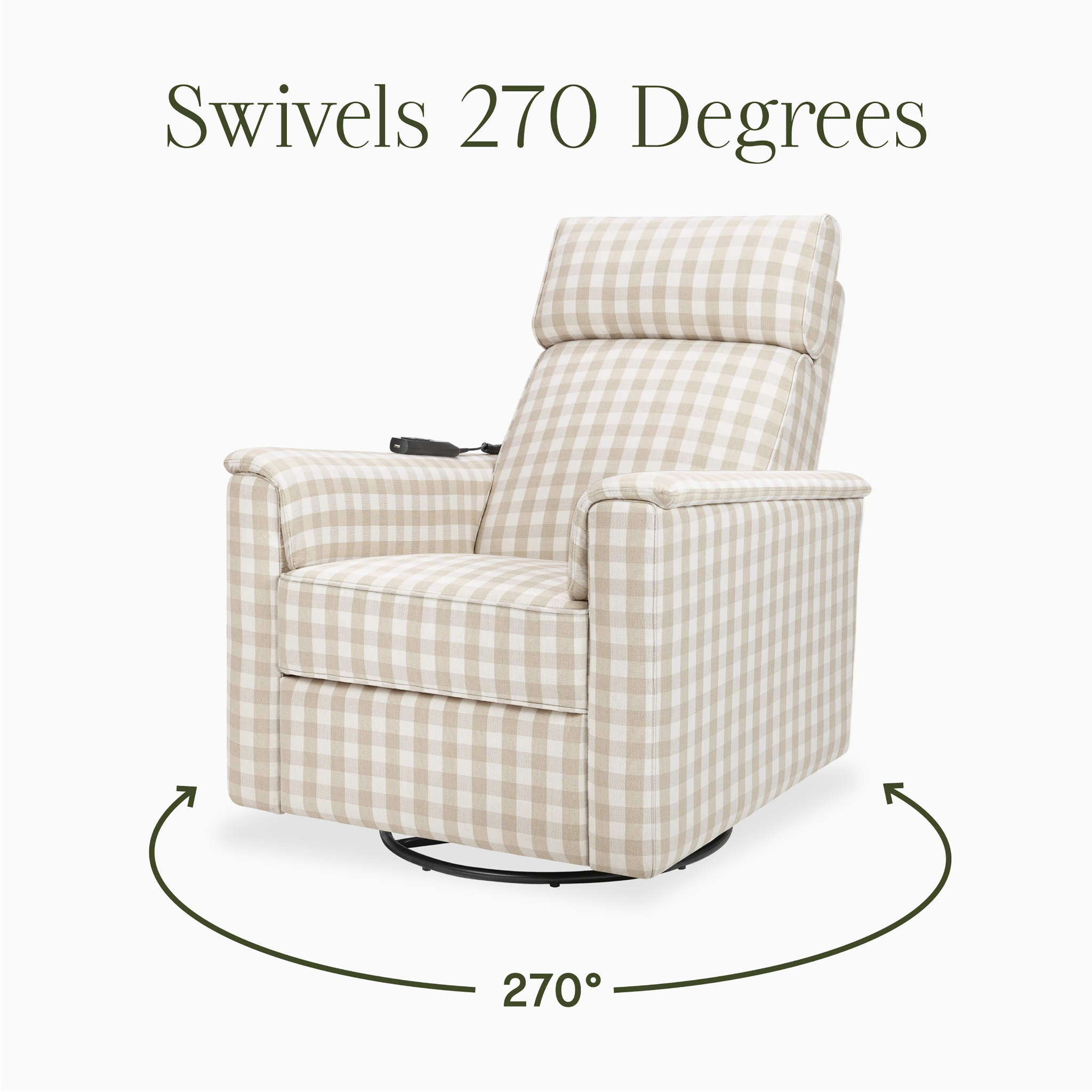 Willa Deluxe Power Recliner and Swivel Glider with Heat and Massage - Tots to Teens Furniture