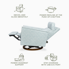 Willa Plus Power Glider Recliner w/ Power Headrest - Tots to Teens Furniture