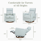 Willa Plus Power Glider Recliner w/ Power Headrest - Tots to Teens Furniture