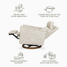 Willa Plus Power Glider Recliner w/ Power Headrest - Tots to Teens Furniture