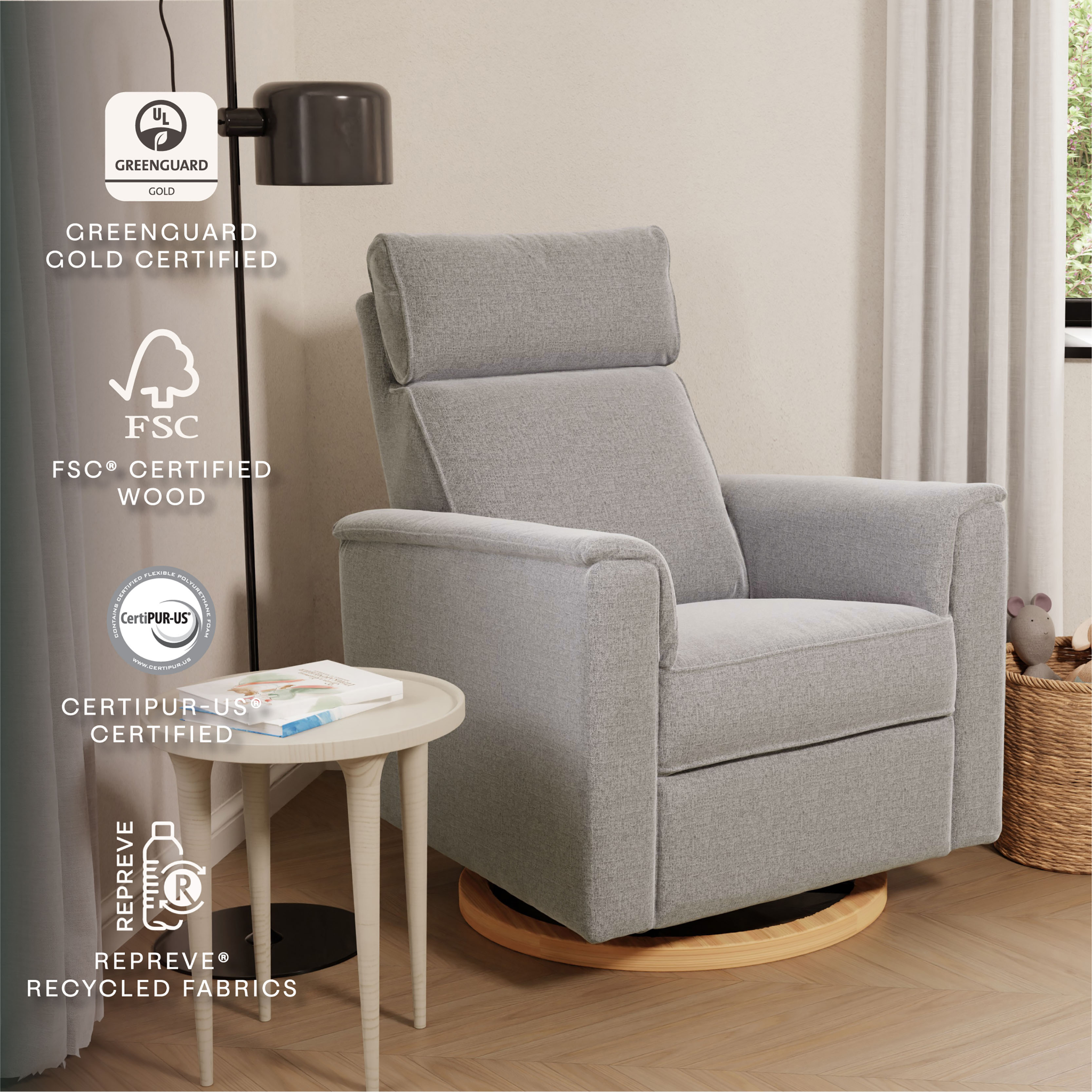 Willa Plus Power Glider Recliner w/ Power Headrest - Tots to Teens Furniture