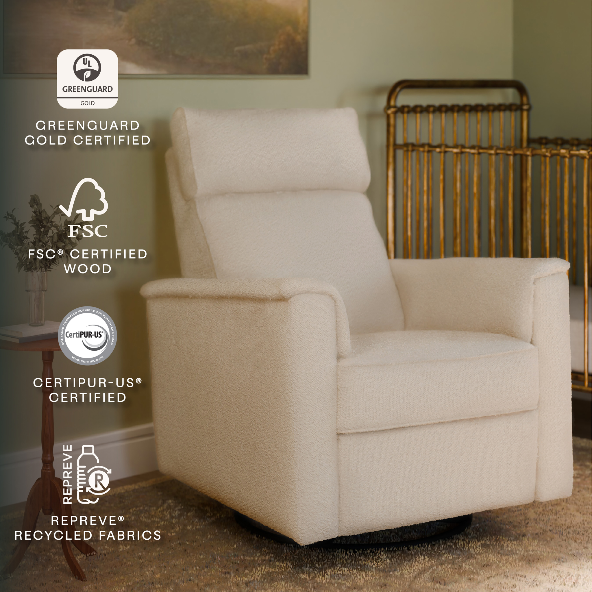 Willa Plus Power Glider Recliner w/ Power Headrest - Tots to Teens Furniture