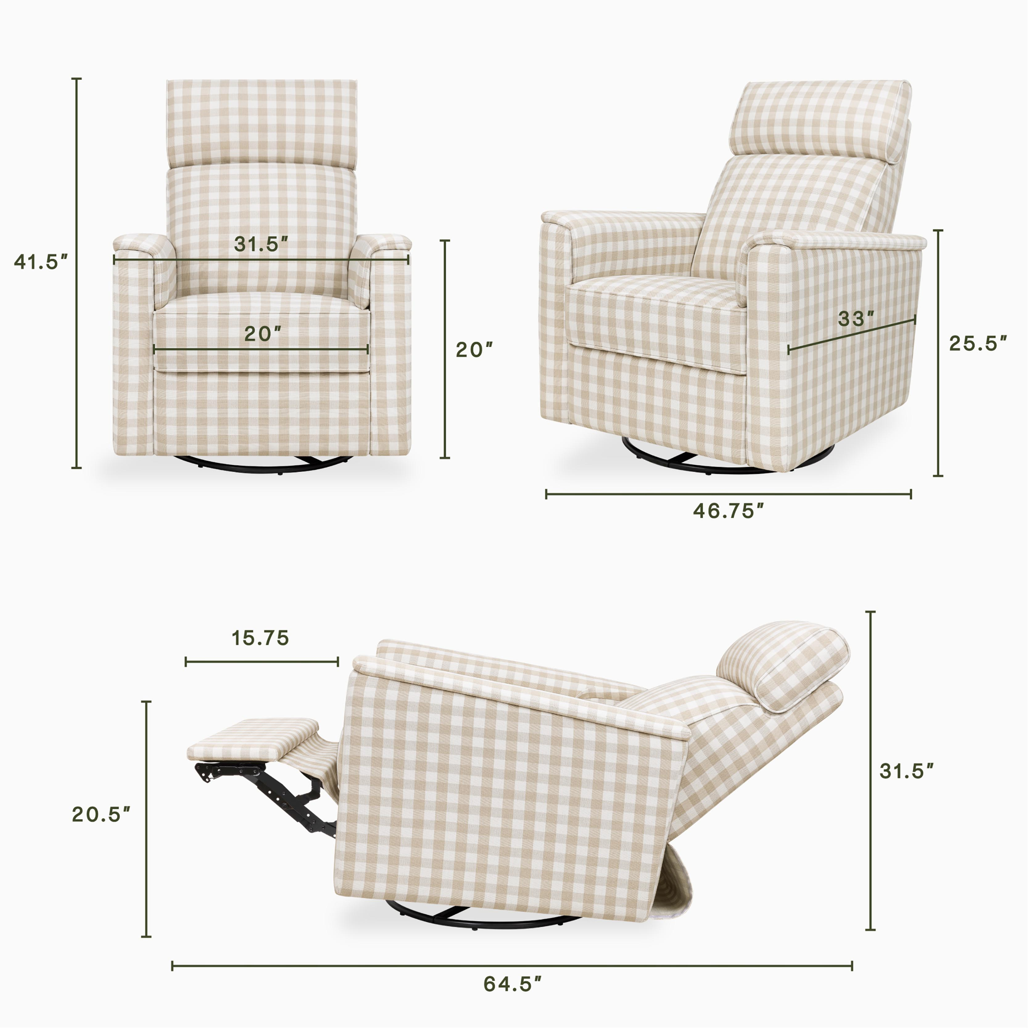 Willa Plus Power Glider Recliner w/ Power Headrest - Tots to Teens Furniture