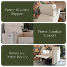 Willa Pro Power Recliner and Swivel Glider - Tots to Teens Furniture