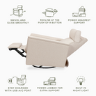Willa Pro Power Recliner and Swivel Glider - Tots to Teens Furniture