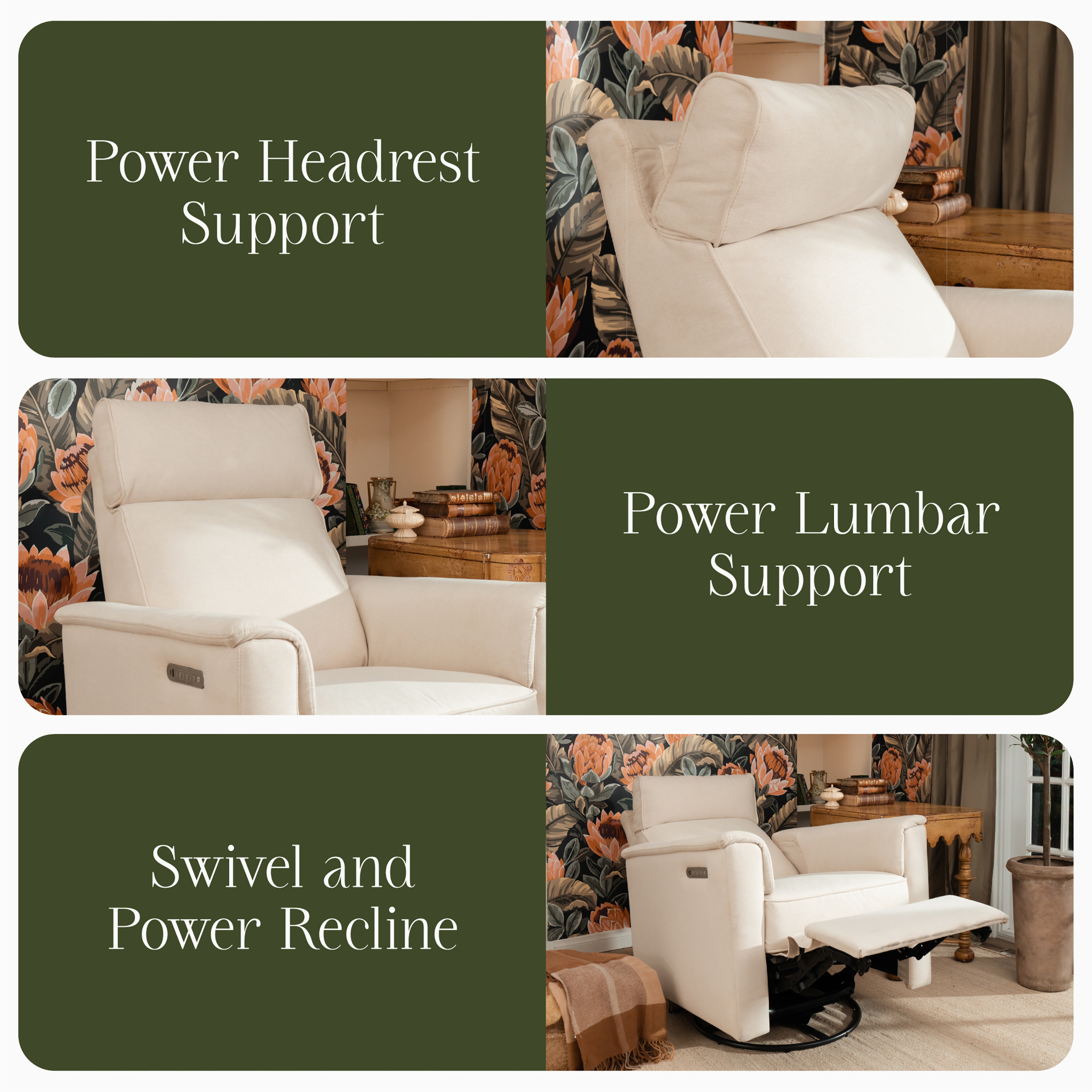 Willa Pro Power Recliner and Swivel Glider - Tots to Teens Furniture