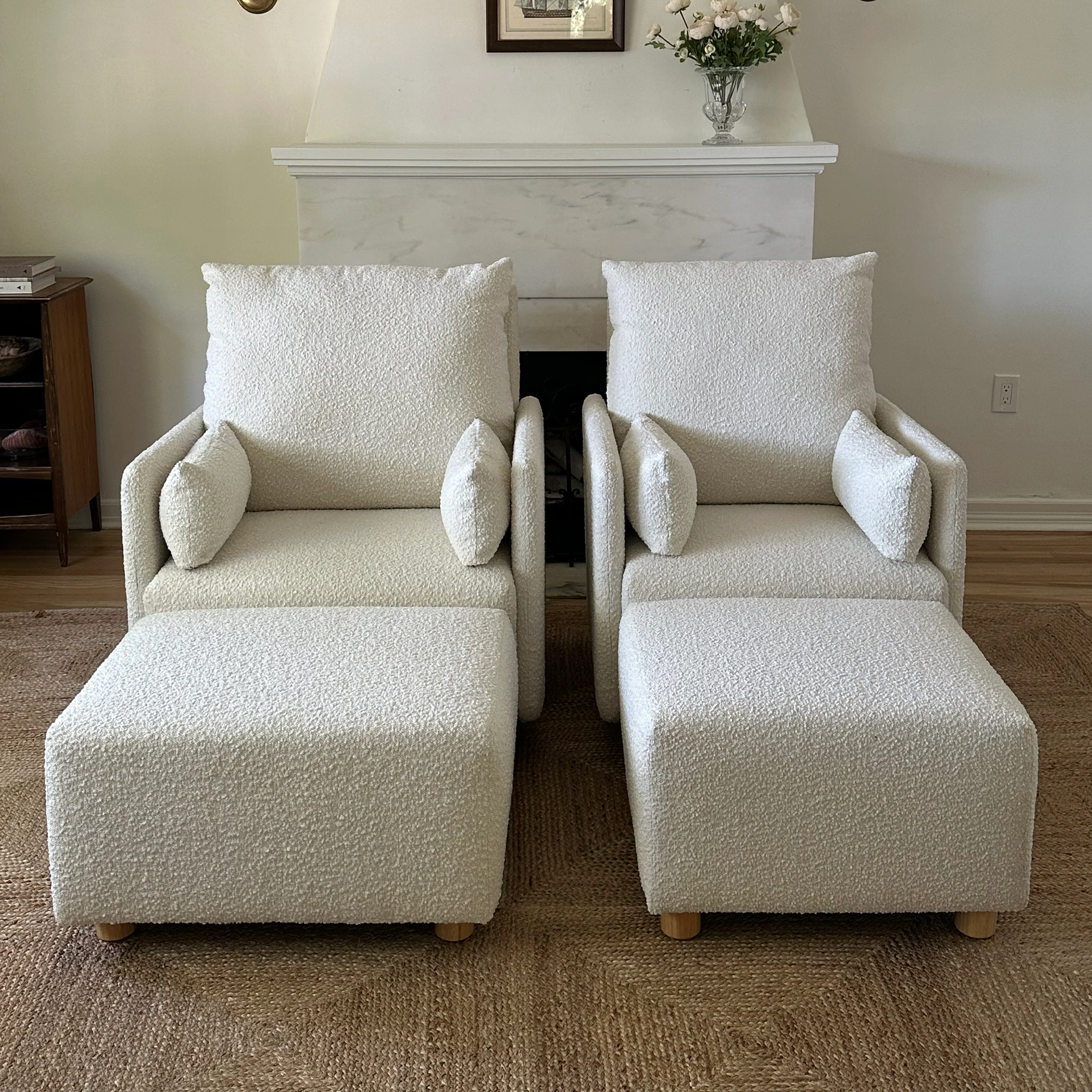 Oilo Ollie Ottoman a Chair and a Half - Stationary Rectangle Ottoman With Wood Legs - Tots to Teens Furniture
