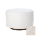 Oilo Small Stationary Oval Ottoman With Wood Base - Tots to Teens Furniture