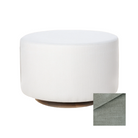 Oilo Small Stationary Oval Ottoman With Wood Base - Tots to Teens Furniture