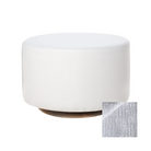 Oilo Small Stationary Oval Ottoman With Wood Base - Tots to Teens Furniture