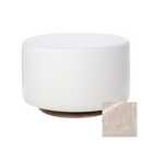 Oilo Small Stationary Oval Ottoman With Wood Base - Tots to Teens Furniture