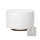 Oilo Small Stationary Oval Ottoman With Wood Base - Tots to Teens Furniture