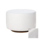 Oilo Small Stationary Oval Ottoman With Wood Base - Tots to Teens Furniture