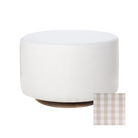 Oilo Small Stationary Oval Ottoman With Wood Base - Tots to Teens Furniture
