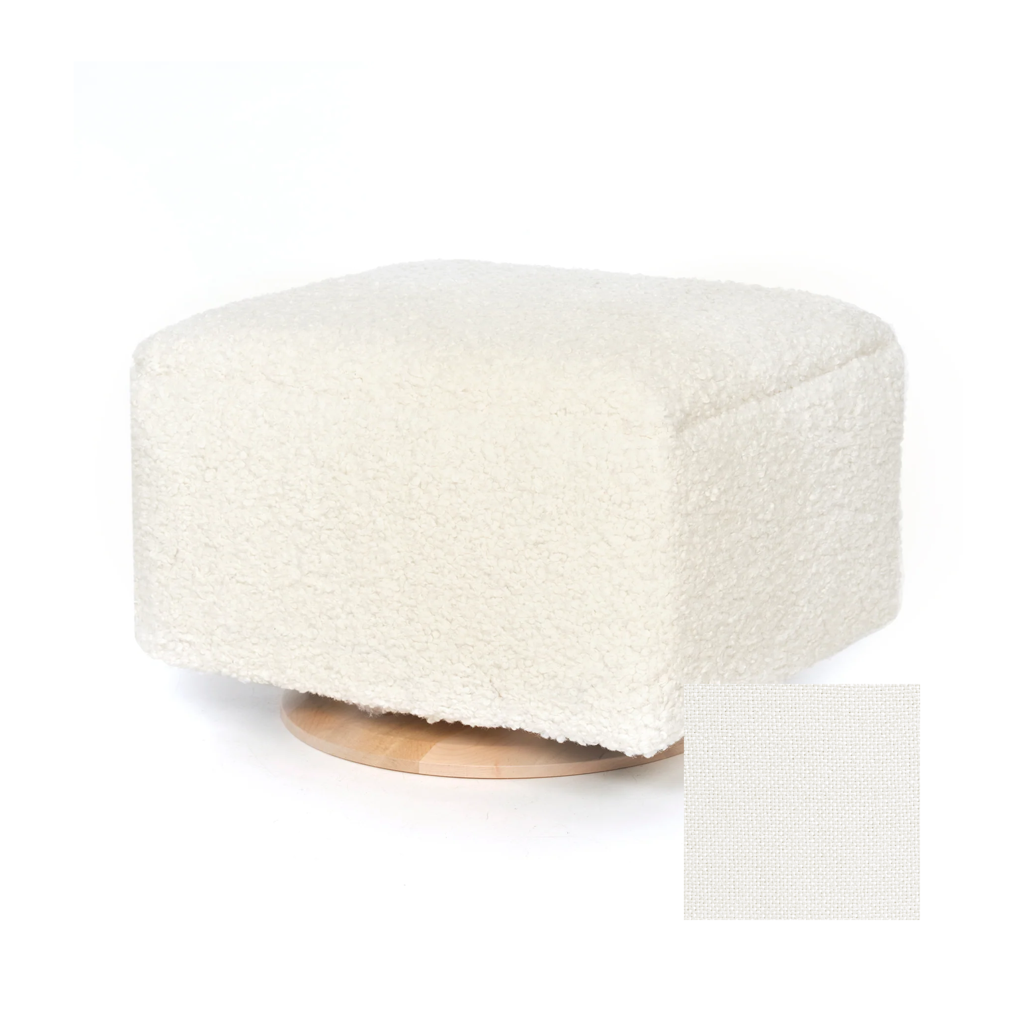 Oilo Small Stationary Rectangle Ottoman With Wood Base - Tots to Teens Furniture