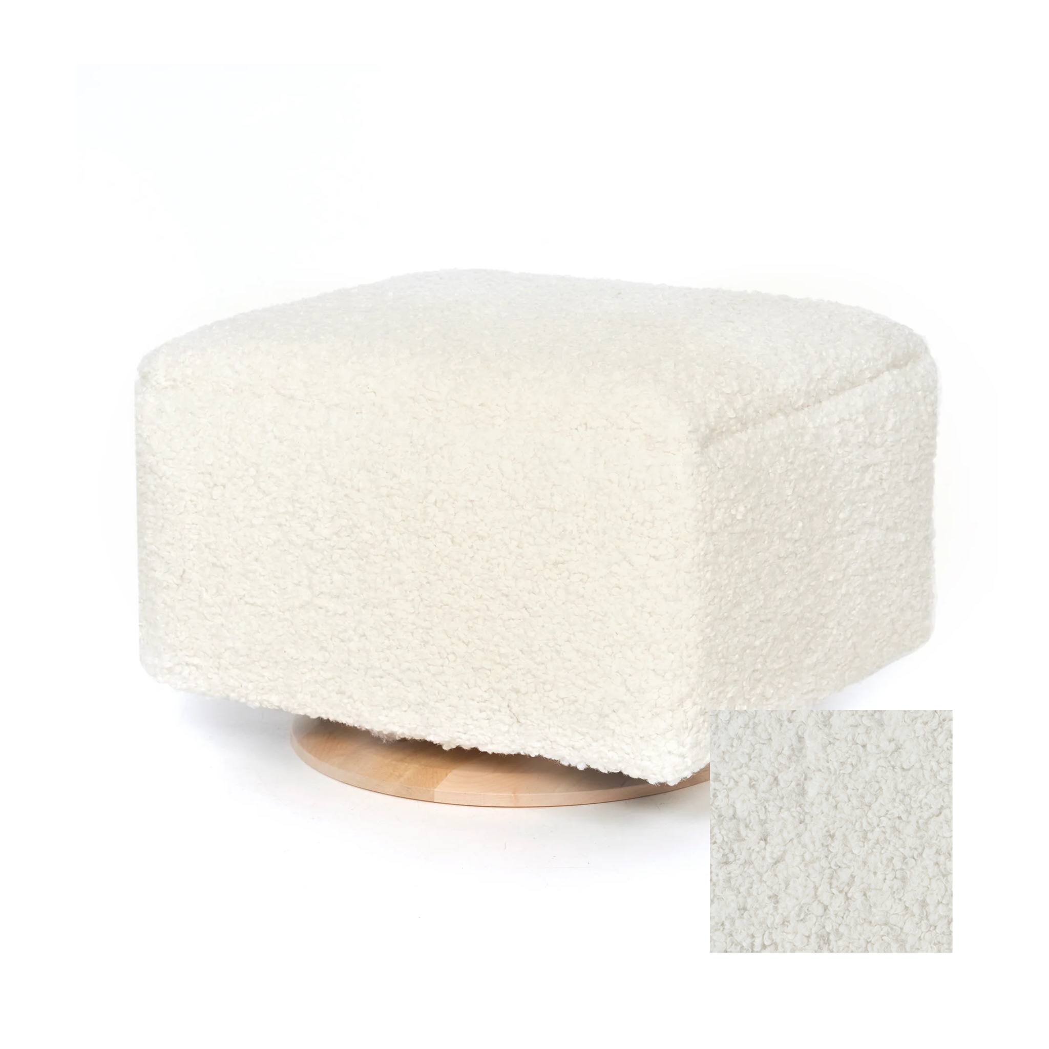 Oilo Small Stationary Rectangle Ottoman With Wood Base - Tots to Teens Furniture