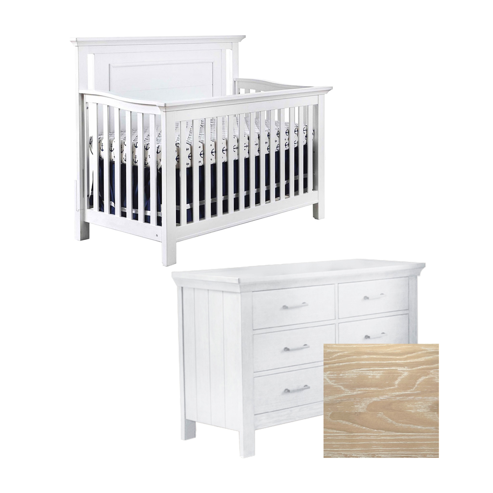 Como Flat Top Forever Crib + Dresser Bundle | Tots to Teens Furniture