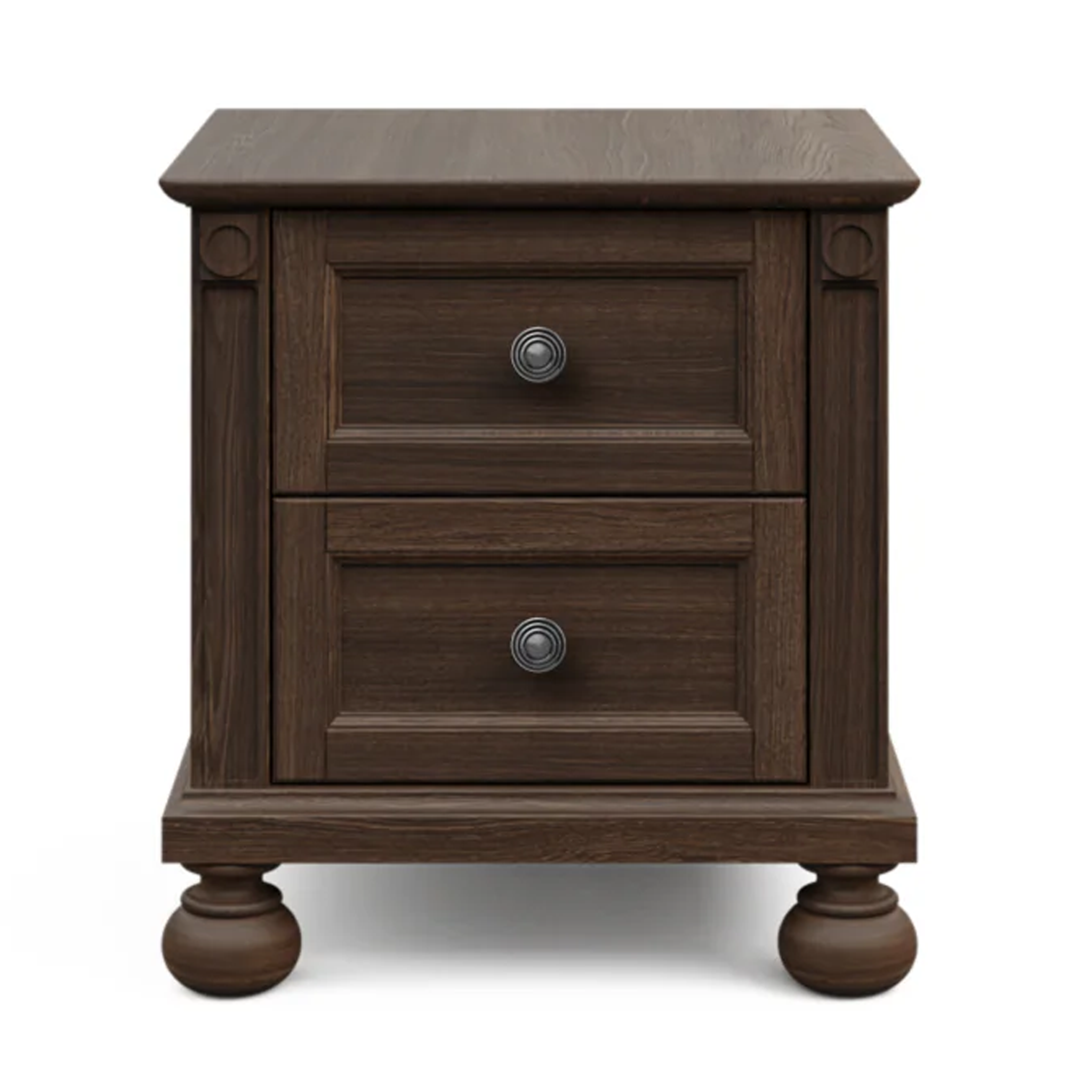 Romina Dakota 2 Drawer Nightstand Nocello Pewter - Tots to Teens Furniture