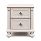 Romina Dakota 2 Drawer Nightstand Washed White Pewter - Tots to Teens Furniture