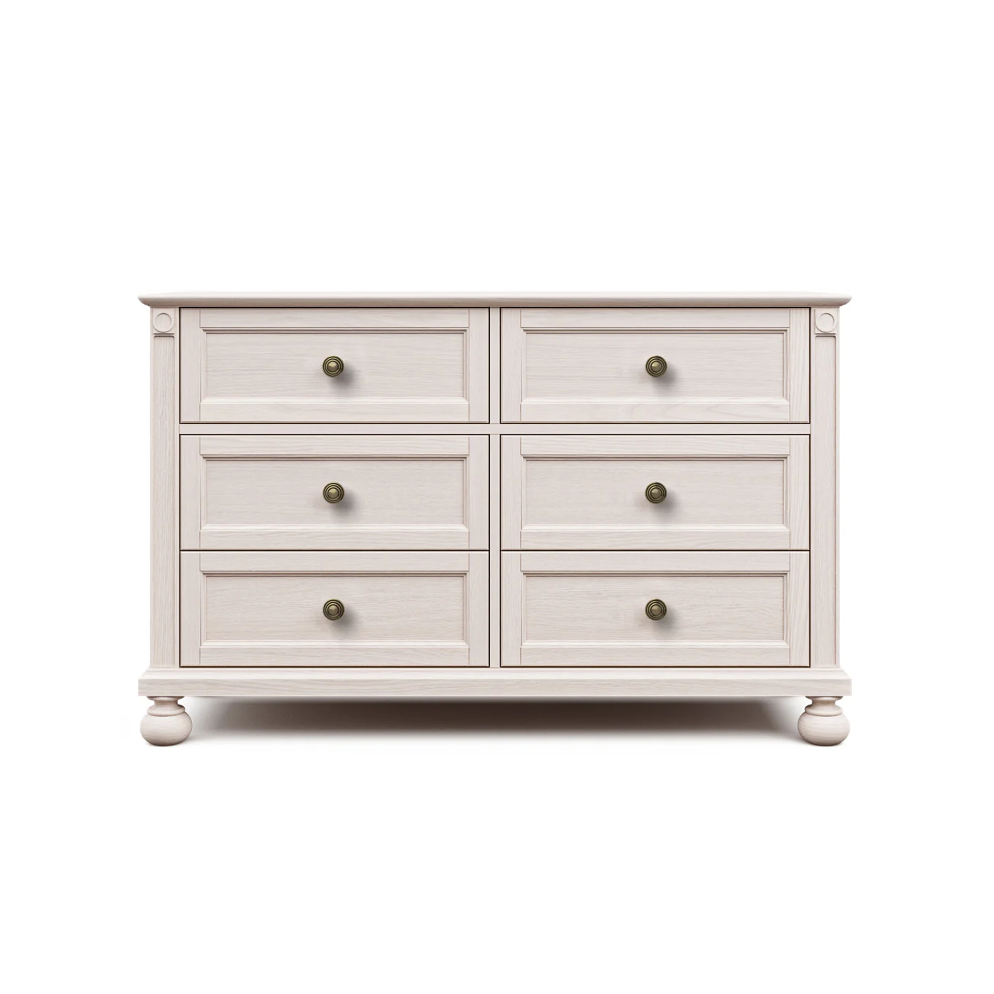 Romina Dakota Double Dresser Washed White Bronze - Tots to Teens Furniture