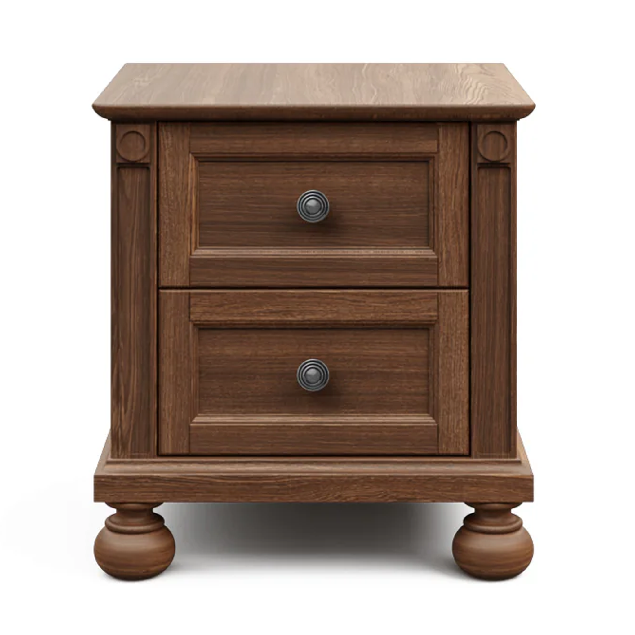 Romina Dakota 2 Drawer Nightstand Bruno Antico Pewter - Tots to Teens Furniture