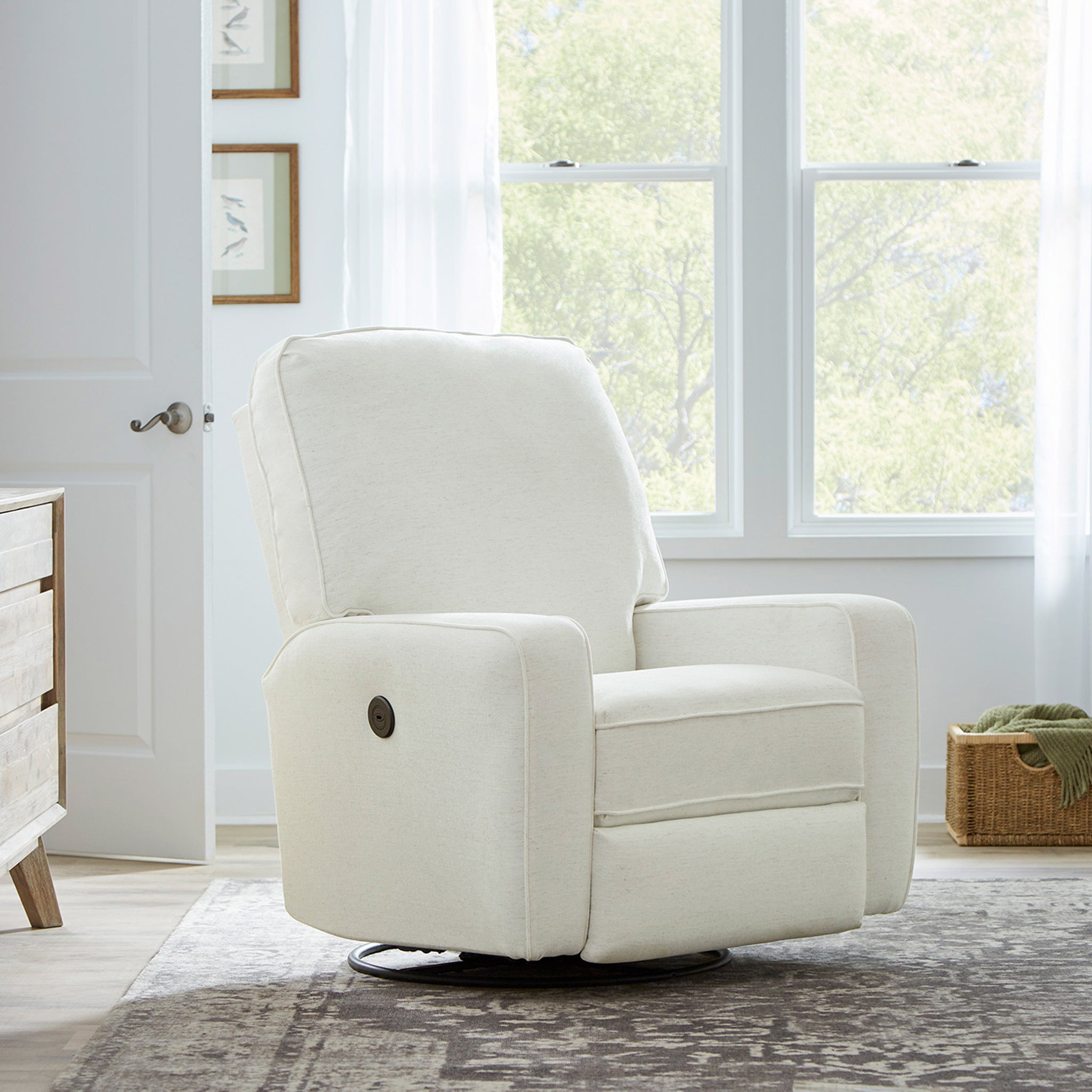 Bilana Modern Swivel Glider Recliner - Tots to Teens Furniture