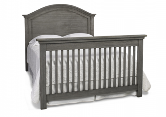 LUCCA Weathered Grey Crib Converted to Full Bed