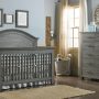 LUCCA CURVE TOP CRIB IN WEATHERED GREY ROOM VIEW