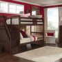 Schoolhouse Bunkbed w Storage Stairs wo Trundle Chocolate Roomshot