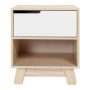 Hudson Night Stand in Washed White and Natural Front
